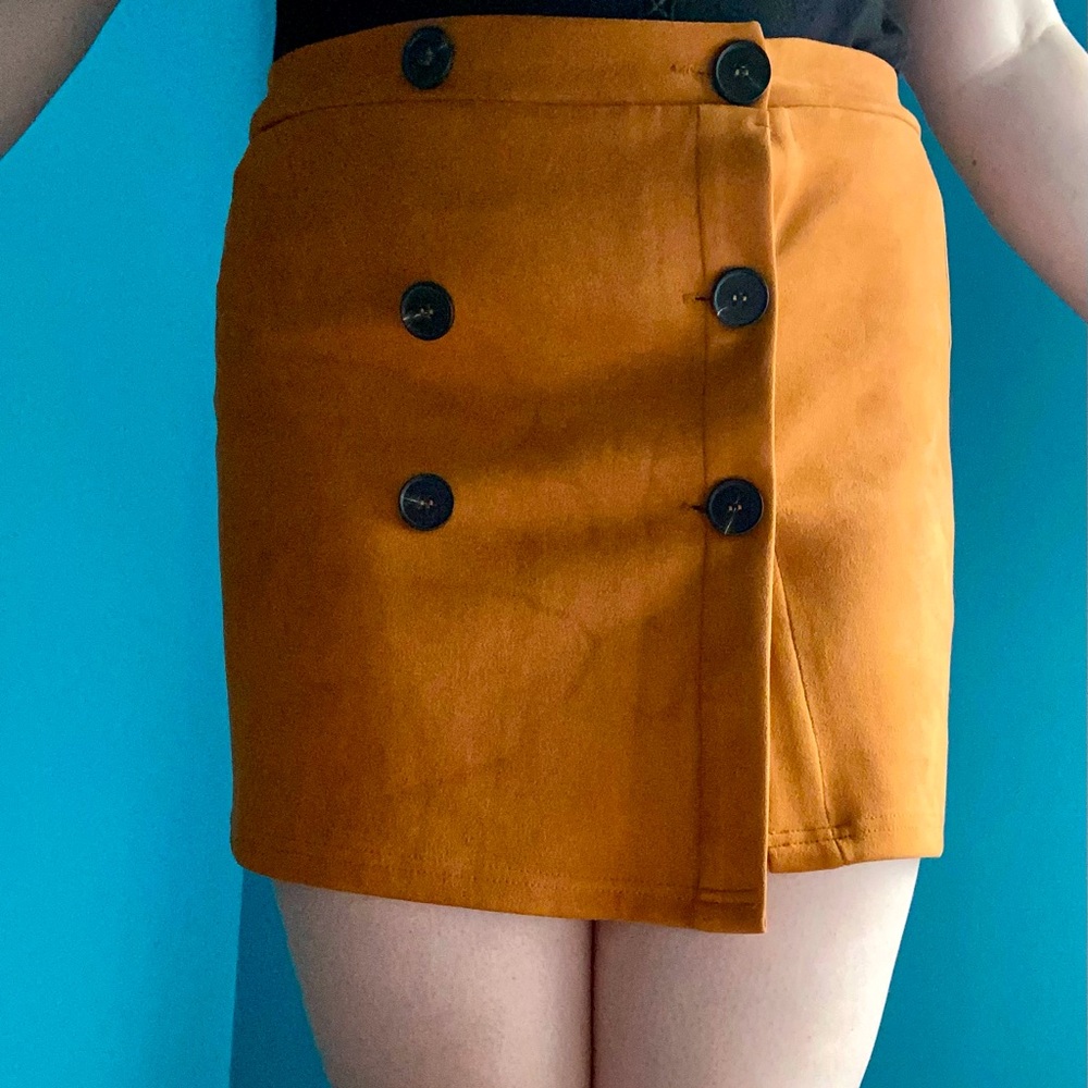 High Waisted Double Breasted Skirt